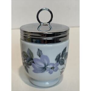 Vintage Royal Worcester Porcelain England "June Garland" Floral Egg Coddler